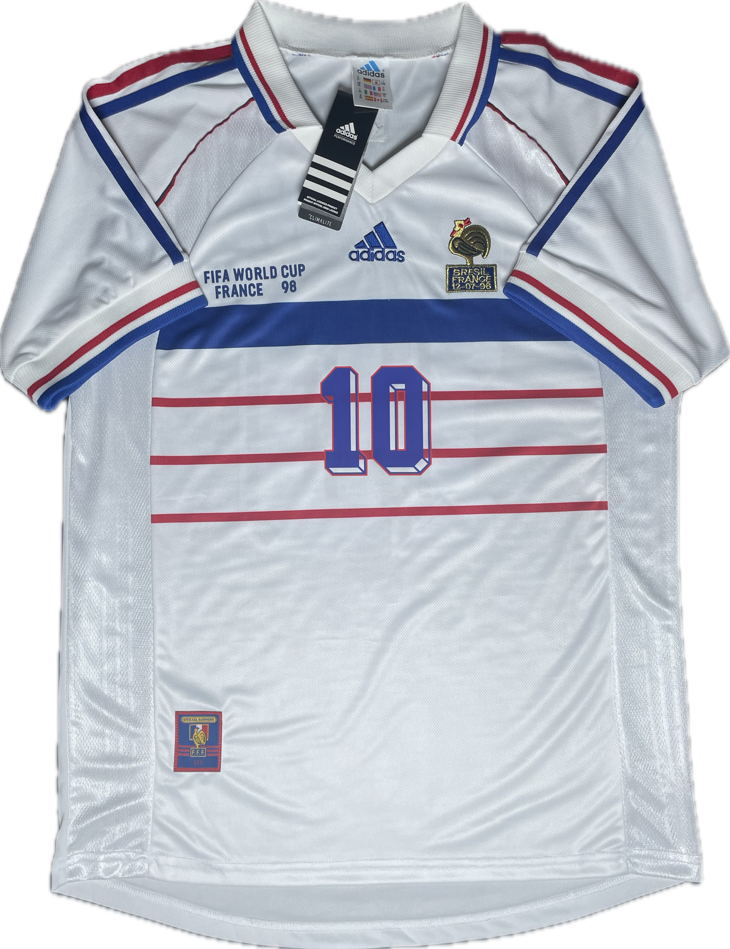 Retro Zinedine Zidane 1998 France Away Jersey