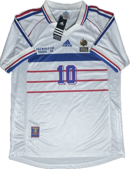 Retro Zinedine Zidane 1998 France Away Jersey