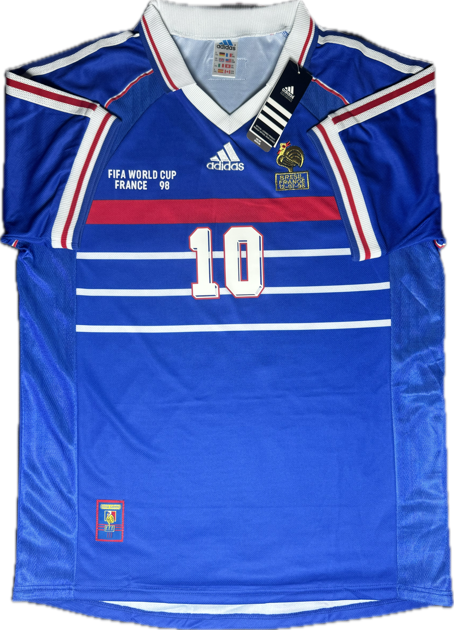 Retro Zinedine Zidane 1998 France Home Jersey